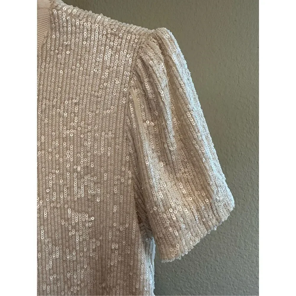 Generation Love Donna Sequin Dress in Shell Size S